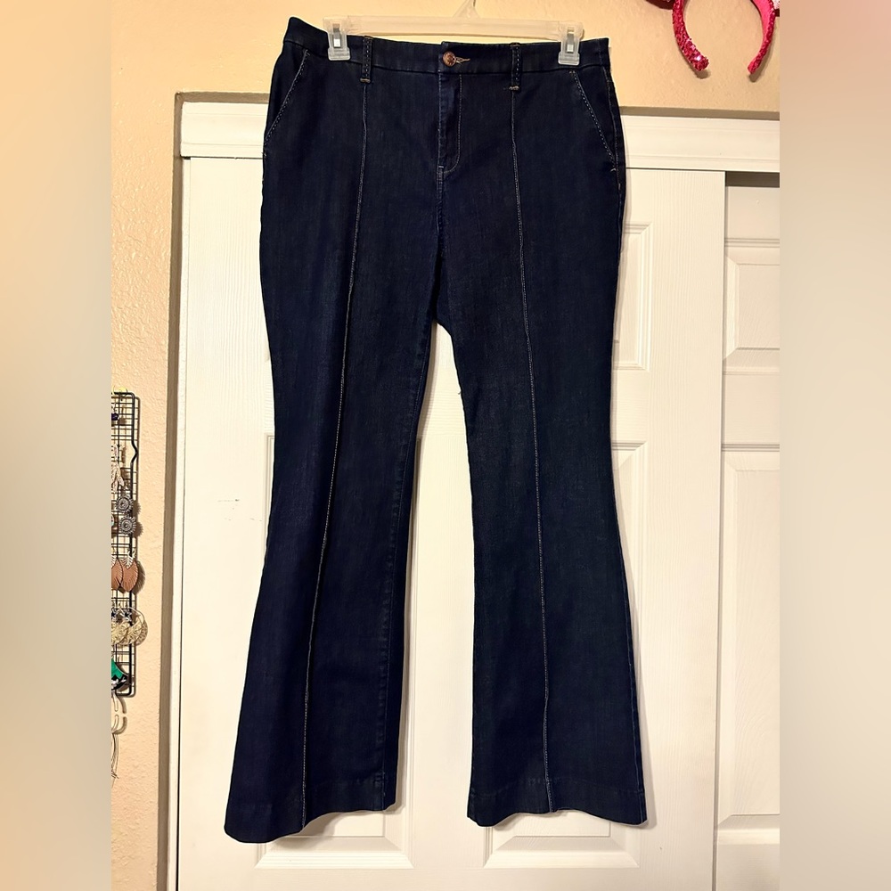 Chicos Platinum Denim Trousers (size Chicos 2 = size 12/14)